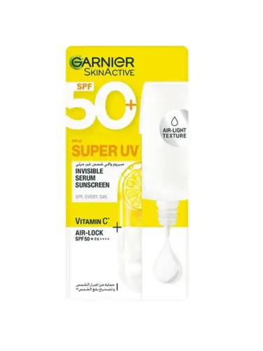 سكين أكتيف سيروم سوبر يوفي سيروم واقي شمس SPF50 غير مرئي من غارنييه , 30 مل