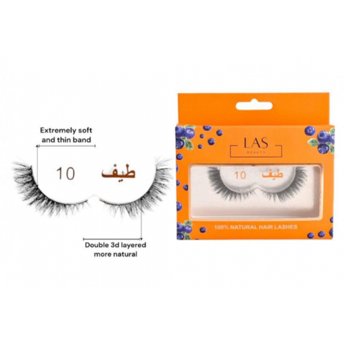 رموش شعر طبيعي من لاس بيوتي-طيف 10 - أصلي 100%
