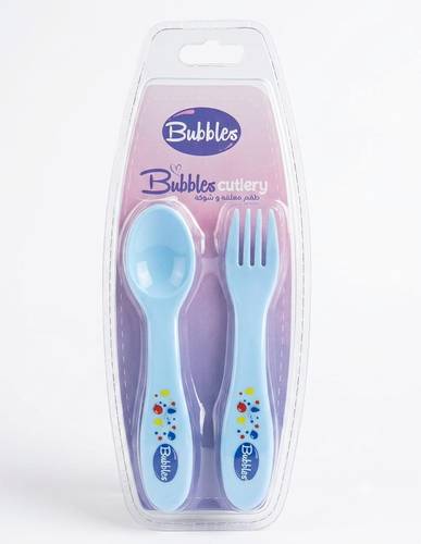  بابلز طقم ملعقة وشوكة للأطفال (Bubbles Cutlery Set)
