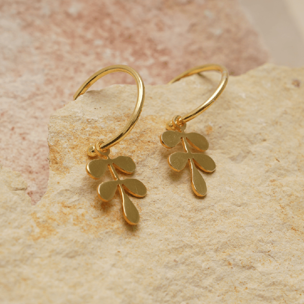 Peregrina Hoop Earrings Gold Plated 