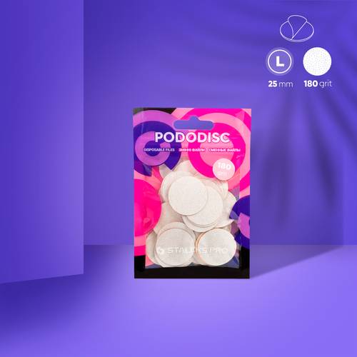 (L)Disposable white files for pedicure disc PODODISC  EXPERT (50 pcs)
