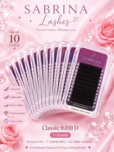 Sabrina Lashes Set Of 10 Pallets Classic 0.10 D 7-16mm
