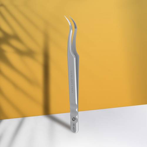 Eyelash tweezers with fiber tips 45 TYPE 1 (curved)