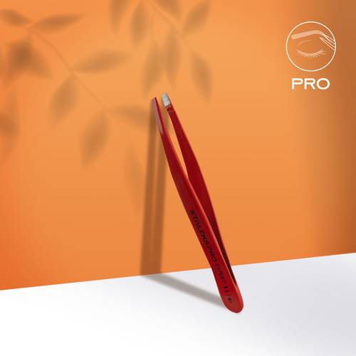 Eyebrow tweezers red EXPERT 11 TYPE 4r (narrow beveled)
