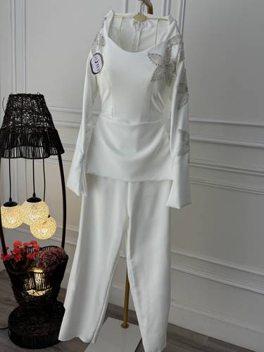 فستان جمسوت. بتطريز يدوي كرستال - 3XL