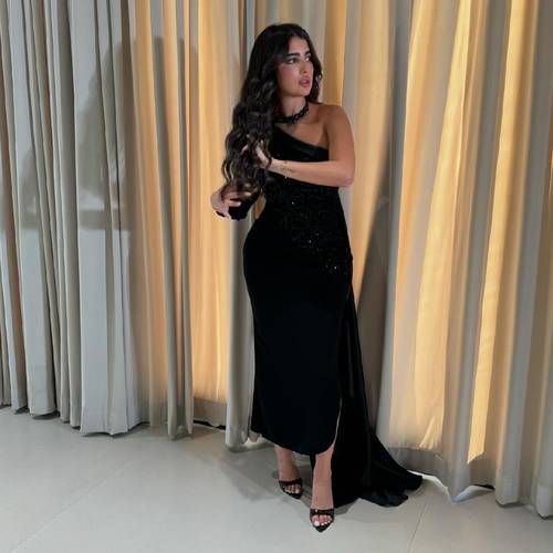فستان سهره بشال وتطريز صدر - XXL
