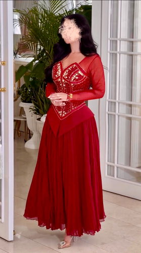 فستان سهره فيروزه - 3XL