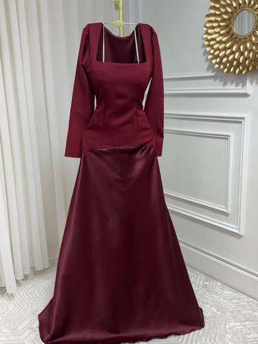 فستان البرقندي بخامة الباربي والتفته - 3XL