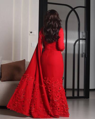 فستان سهره ورد - 3XL