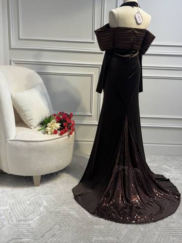 فستان جاكسي بخامة المخمل الكوري والتفته والترتر - 3XL
