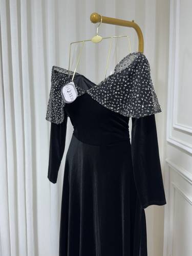 فستان شتوي مخمل - 3XL