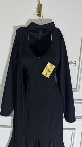 فستان ناعم فتحات دانتيل - XS