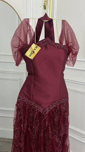 فستان سهره راقي  - كحلي - 3XL