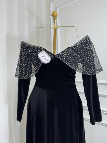 فستان شتوي مخمل - 3XL