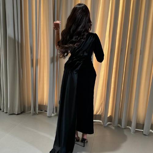فستان سهره بشال وتطريز صدر - XXL