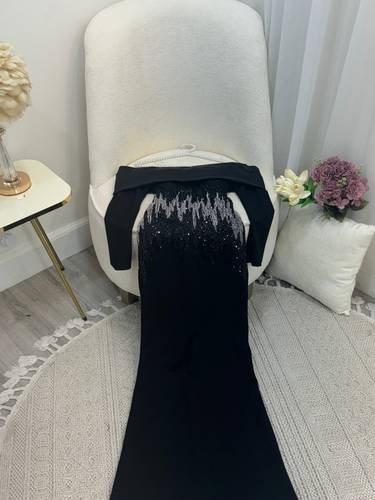فستان سهره تطريز خصر ميمي - XS
