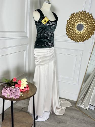 فستان سهره فيونكه تطريز - 3XL