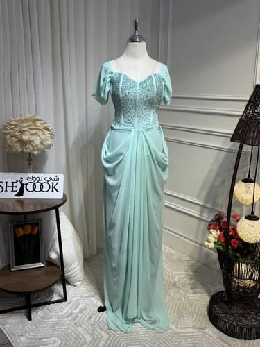 فستان سهره بتطريز يدوي كرستال - 3XL