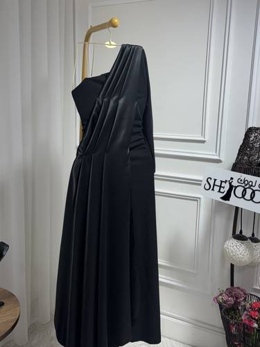 فستان سهره بشال وتطريز صدر - XXL