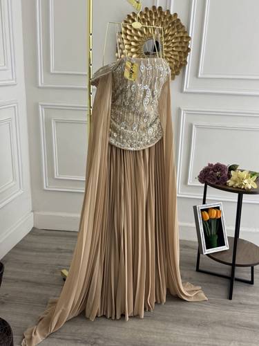فستان سكرينا - بيج - XS