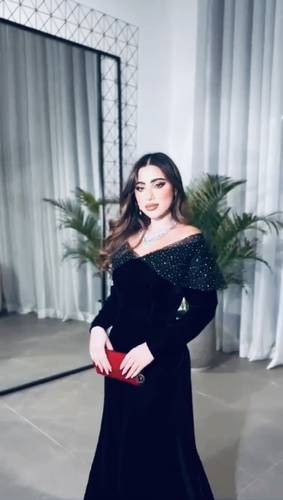 فستان شتوي مخمل - 3XL