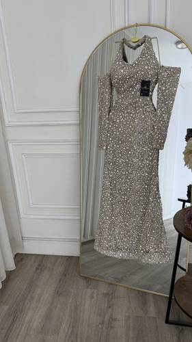 فستان سهره بالترتر الفاخر والخرز - XS