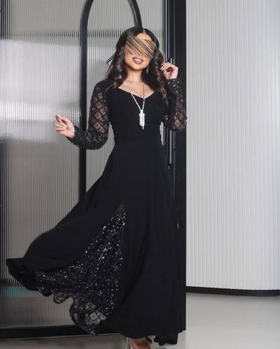 فستان  كيان بكاروهات لمعه - 3XL