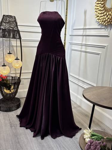 فستان ناعم برقندي تب - 3XL