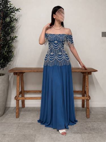 فستان سهره تطريز هدب  - XS