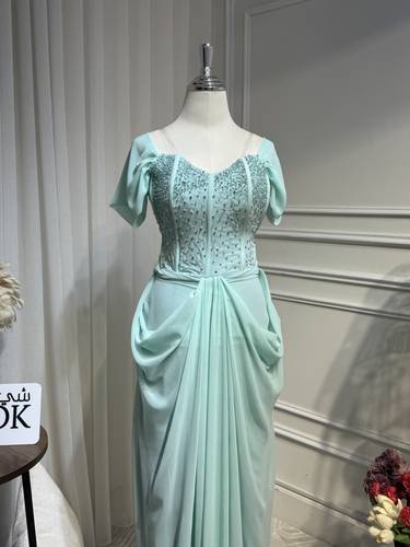 فستان سهره بتطريز يدوي كرستال - 3XL
