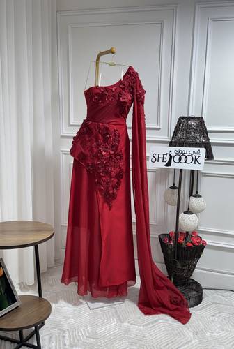 فستان سهره فاخر - احمر - 3XL
