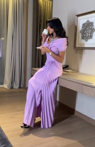 فستان سهره ناعم بكسرات بليسيا - 3XL