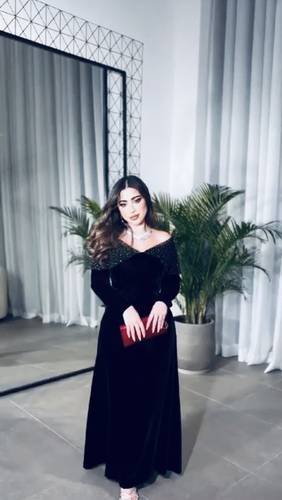 فستان شتوي مخمل - 3XL
