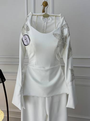 فستان جمسوت. بتطريز يدوي كرستال - 3XL