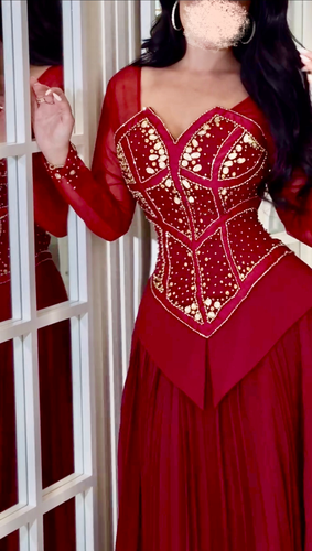 فستان سهره فيروزه - 3XL