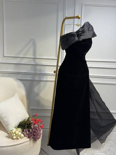 فستان بخامة المخمل بشال اورجنزا - 3XL