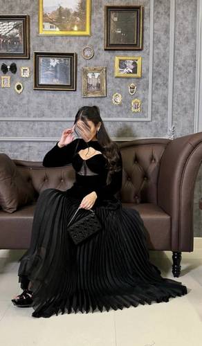 فستان بخامة الجوخ والجازار البليسيا - 3XL