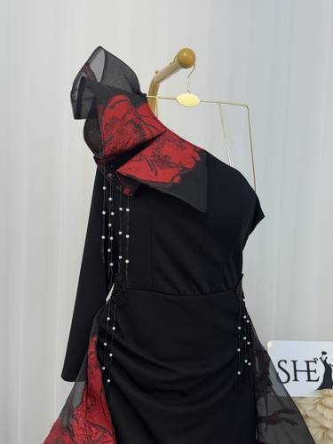 فستان سهره تطريز هدب - 3XL