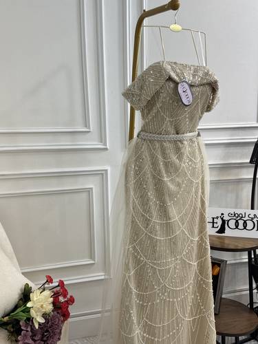 فستان سهره بخامة الولو والترتر - 3XL