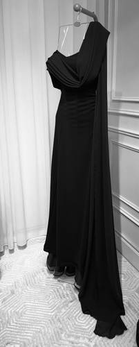 فستان ناعم وأنيق  - اسود - 3XL