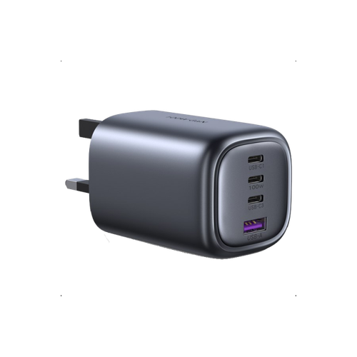 شاحن جداري Nexode S بثلاث منافذ USB-C ومنفذ USB-A وتقنية GAN بقوة 100W من يوجرين - اسود