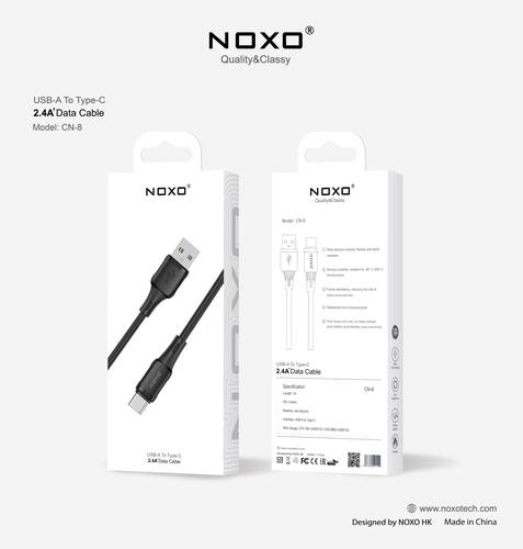 كيبل USB-A to USB-C من السيليكون بطول 1M من NOXO - أسود