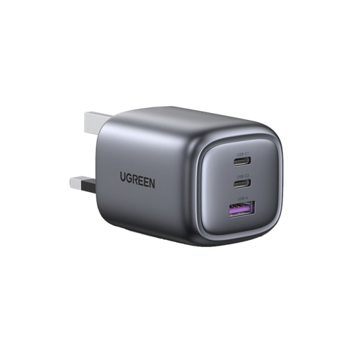 شاحن جداري Nexode بمنفذين USB-C ومنفذ USB-A وتقنية GAN بقوة 65W من يوجرين - اسود