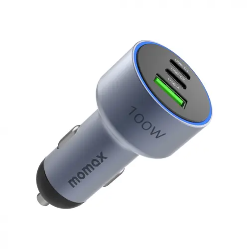 شاحن سياره بمخرج USB ومخرجين USB-C بقوة 100واط من موماكس - اسود	