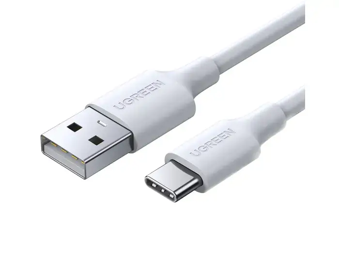 كيبل يوجرين USB-A to Type C بطول 2 متر نايلون - أبيض	