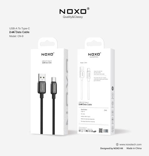 كيبل USB-A to USB-C من القماش بطول 1M من NOXO - أسود