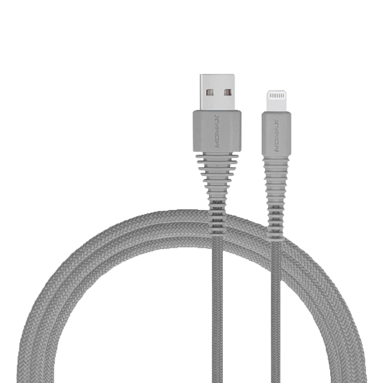 كيبل شحن للايفون USB to Lightning بطول 1.2 متر من موماكس - رمادي 