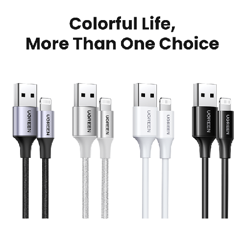 كيبل USB-A to Lightning قماش بطول 2م من يوجرين