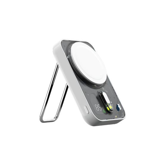بطارية شحن متنقلة 1Power Flow Pro بسعة 10000mAh بقوة 15W تدعم ماج سيف من موماكس - أبيض