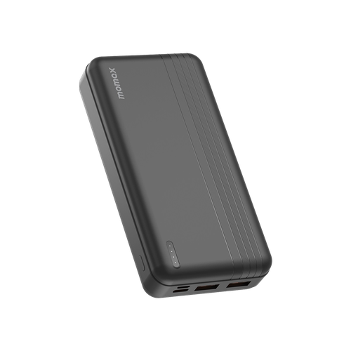 بطاريه متنقله بسعة 20000 ميلي امبير بمخرجين USB ومخرج USB-C من موماكس - اسود	
